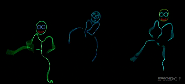 Seeing Glow-In-The-Dark Human Stick Figures Do Trick Shots Is So Fun