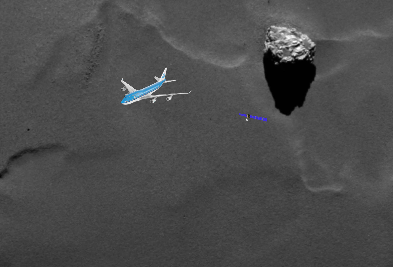 Look At The Size Of Rosetta’s Comet Compared To A 747!