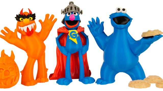 3D-Printable Cookie Monster And Grover Figures Hit The MakerBot Store