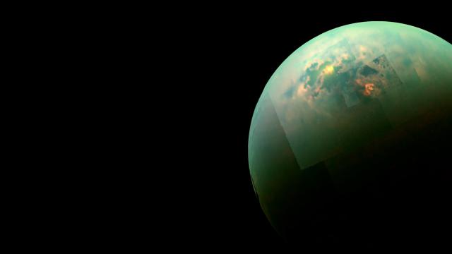 Sunlight Reflecting Off The Hydrocarbon Seas Of Saturn’s Moon, Titan