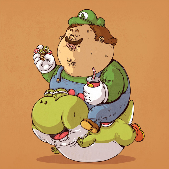 Morbidly Obese Versions Of Iconic Pop Culture Characters By Alex Solis