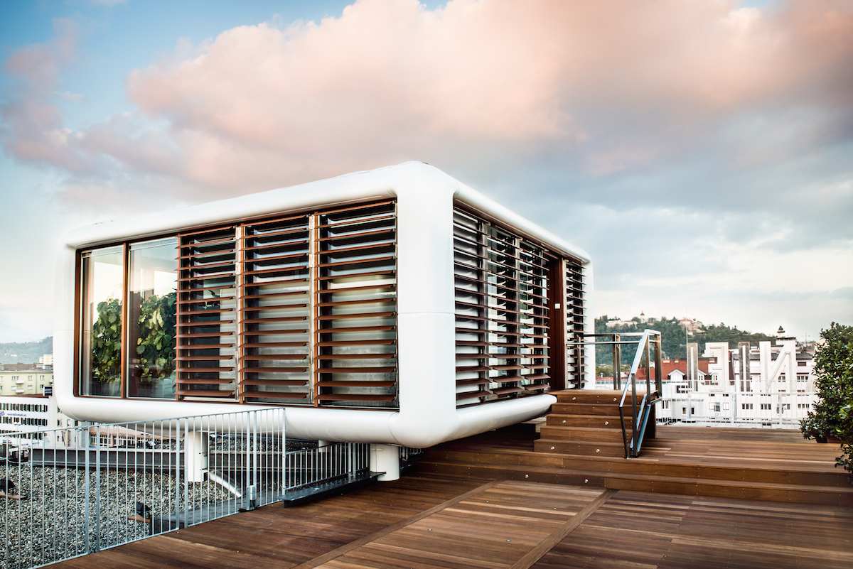 This Tiny Hotel Pod Sits On The Roof Of A 60-Year-Old Historic Building