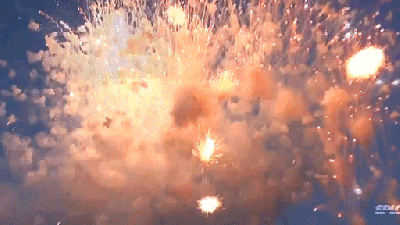 Fireworks Launch Malfunction Causes Massive Explosion