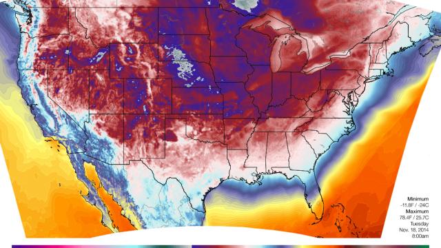 Map Of Record-Breaking Cold Blanket Covering The US