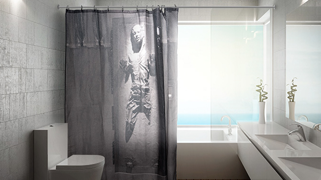 Han Solo Frozen In Carbonite Shower Curtain: Don’t Worry, He Can’t See