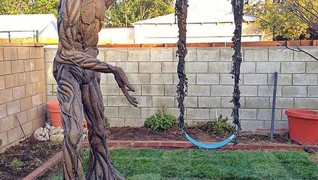 The Luckiest Kid In The Galaxy Has An Amazing Towering Groot Swing