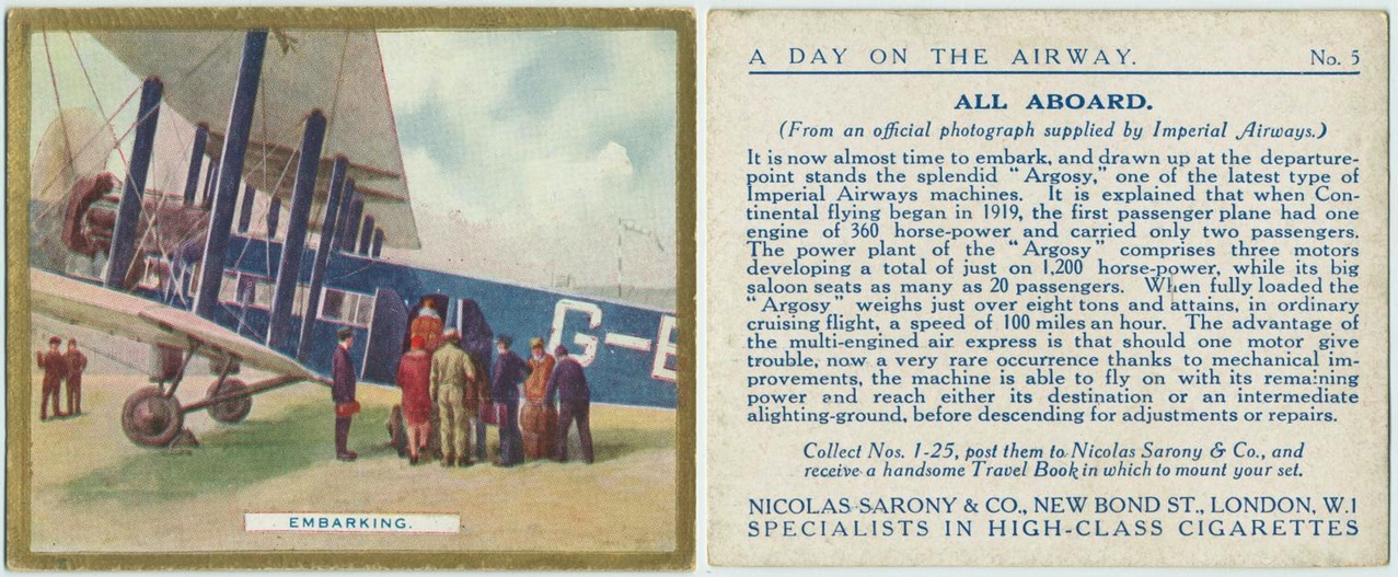 Passenger Air Travel In The 1920s As Told Through Cigarette Cards