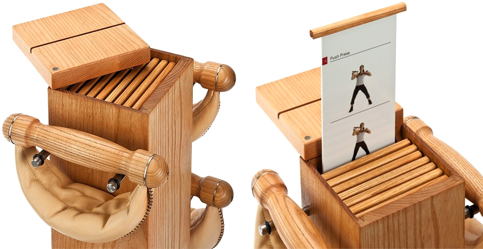 Start Burning Off Dinner With This Wood And Leather Weight Set