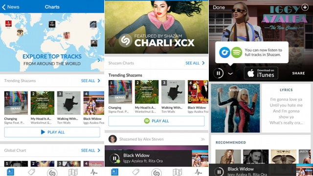 Shazam Now Has A Built-In Music Player Powered By Spotify And Rdio
