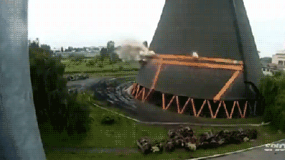 Spectacular Demolition Destroys Cooling Tower In The Most Satisfying Way