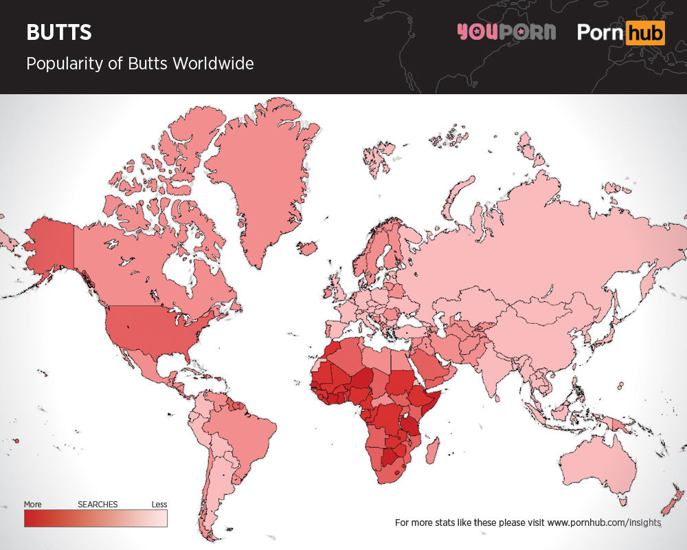 Maps Show Which Body Parts In Porn Are The Most Popular Across The World
