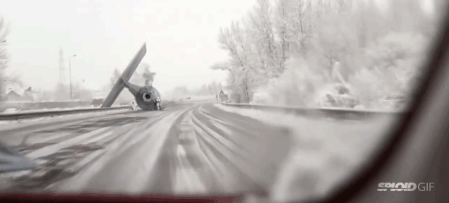 Dashcam Video Shows Imperial TIE Fighter Crashed On A Highway