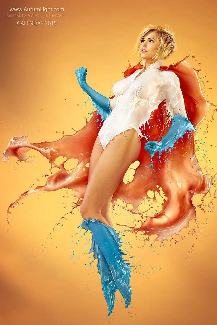 Famous Superheroines Wearing Suits Made Of Liquid Paint Look Really Cool