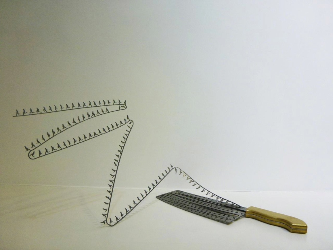 Intricate Shadow Silhouettes Carved Out Of Butcher’s Knife Blades