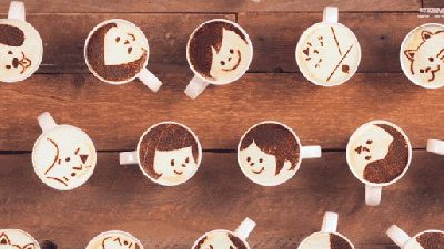 Cute Love Story Animated Completely With Latte Art