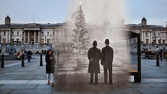 Christmas In The Past And In The Present In The Same Picture