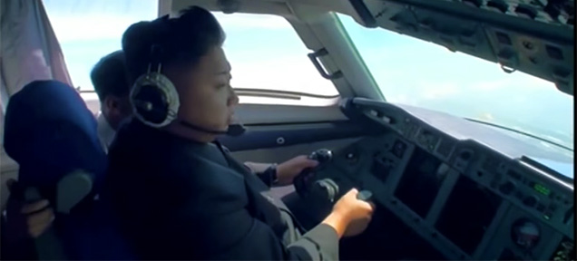 Watch The Almighty Kim Jong-un Allegedly Flying A Plane By Himself