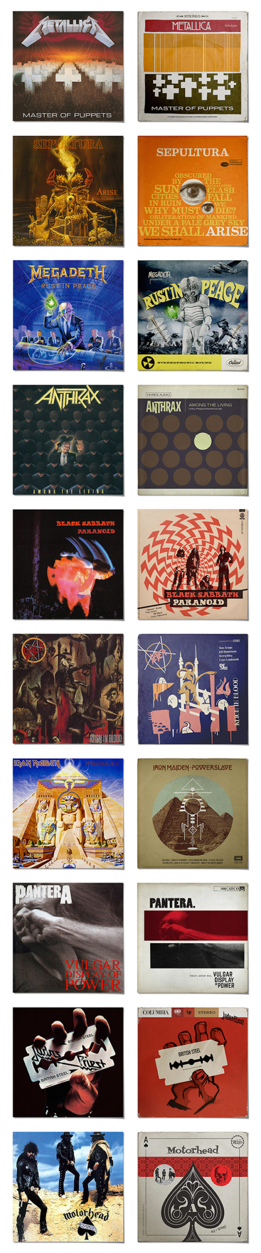 Classic Metal Albums Redesigned As 1950s Jazz Records