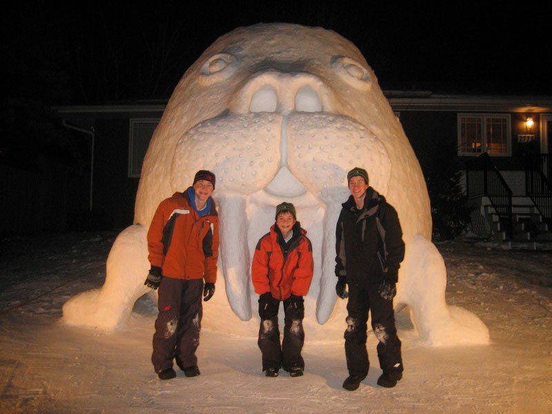 Check Out The Gigantic Snow Sculptures Made By Three Brothers