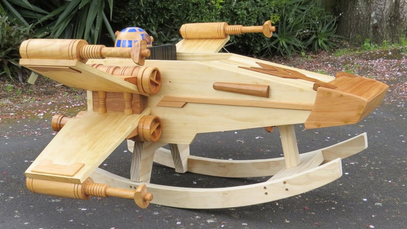 This Exquisite Wooden X-Wing Rocker Will Make You Miss Being A Kid