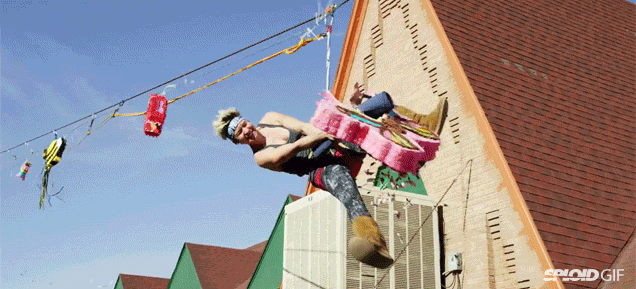 Hitting A Piñata While Ziplining Is Like A Real-Life Video Game
