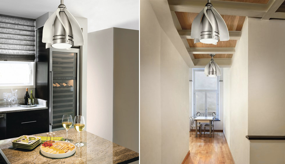 A Smaller Ceiling Light-Fan Combo Can Squeeze Into The Tiniest Of Rooms