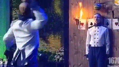 This Knife Thrower Is So Bad He Almost Killed His Assistant