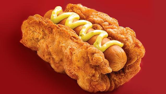 KFC’s Double Down Hot Dog Is A Sausage Wrapped In A Fried Chicken Bun