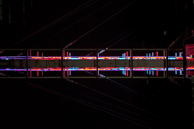 Huge Neon Signs Photographed From Below Become Futuristic Abstractions