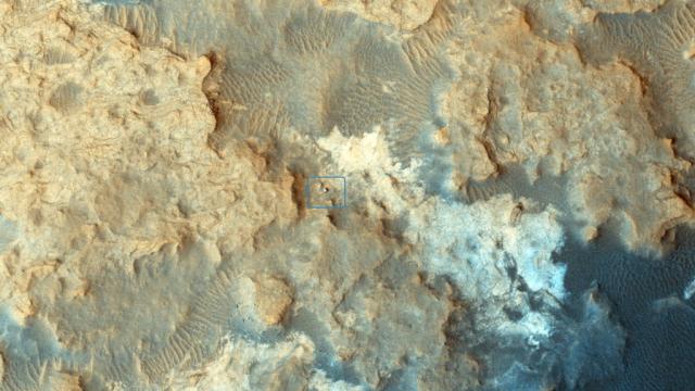 NASA’s Curiosity Rover Looks Like A Tiny Rivet On Mars’ Surface