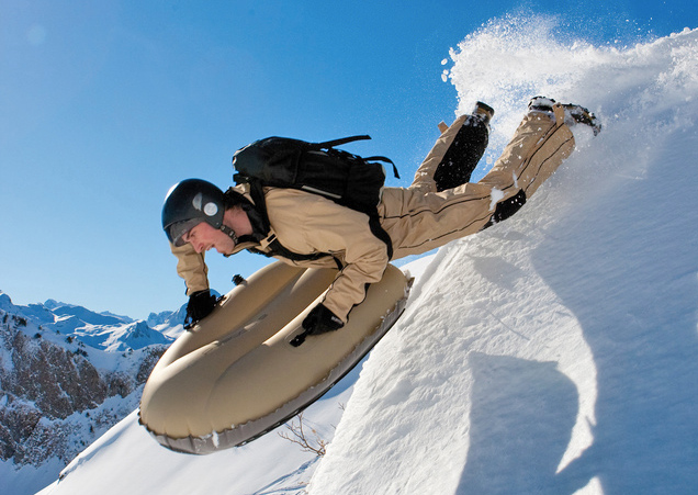 Reinforced Runners Ensure This Inflatable Sled Can Survive Icy Terrain