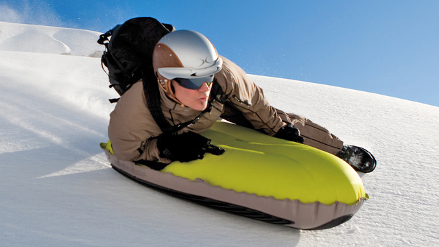 Reinforced Runners Ensure This Inflatable Sled Can Survive Icy Terrain
