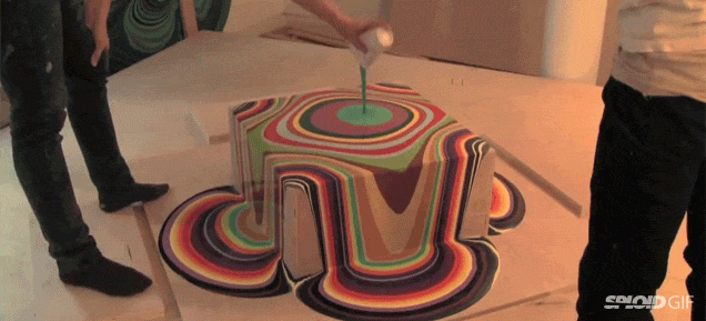 Pouring Paint On Top Of Paint Creates Mind Melting Art