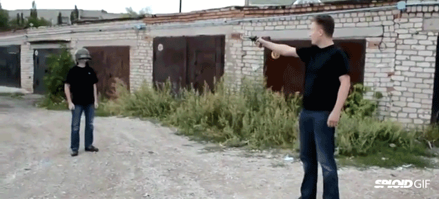Mad Russian Shoots His Friend In The Head To Test A Bulletproof Helmet