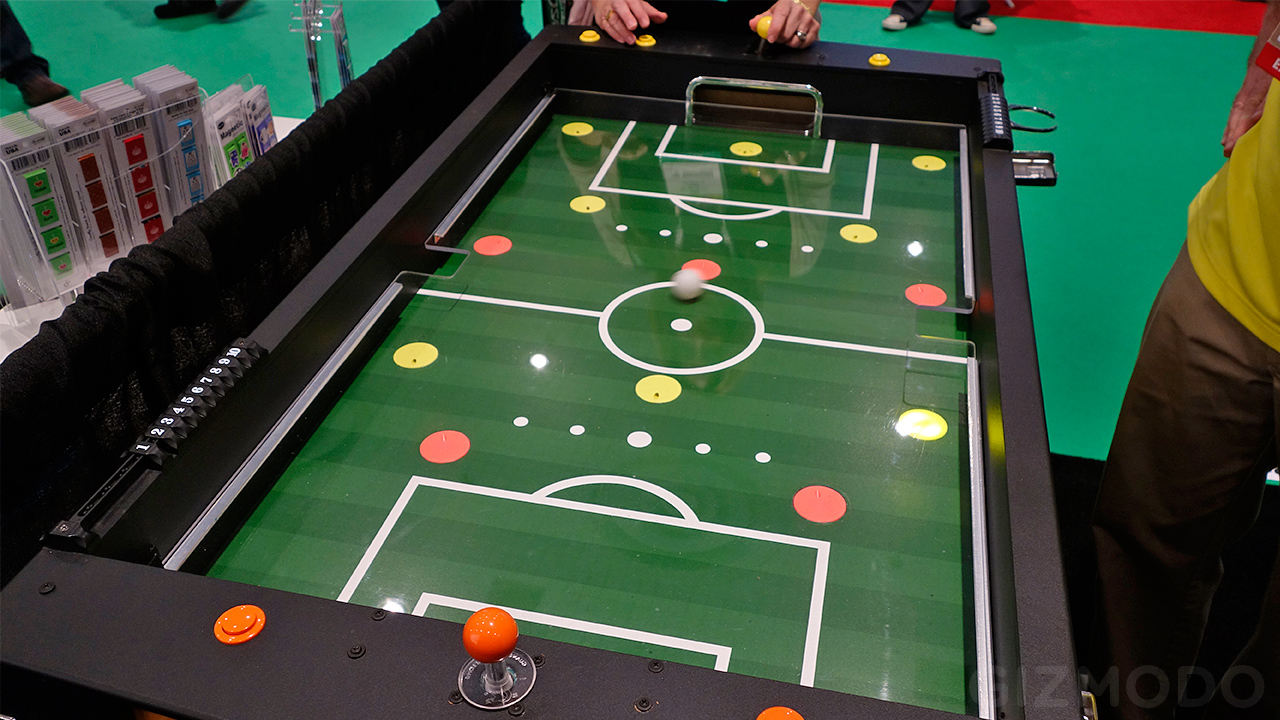The Tiny Players On This Foosball Table Have Been Replaced With Air Jets