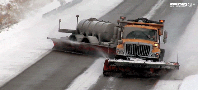 Snow Plough Looks Like It’s Drifting When It Clears The Snow