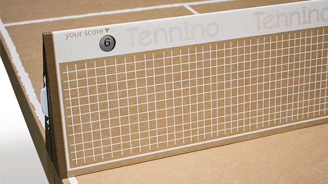 Cardboard Table Tennis Folds Down Into A Portable Cardboard Suitcase