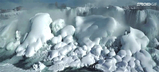Drone Footage Reveals The Alien World That Is A Frozen Niagara Falls 