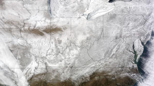 NASA Satellite Image Shows Record-Breaking Frozen Eastern US 