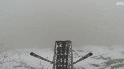 Watching This Guy Jump Down Into The Thick Unknown Fog Made Me Scream