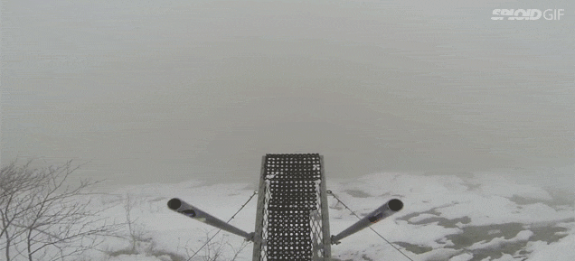 Watching This Guy Jump Down Into The Thick Unknown Fog Made Me Scream