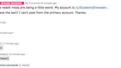 Edward Snowden’s Reddit AMA Sure Is Going Great So Far
