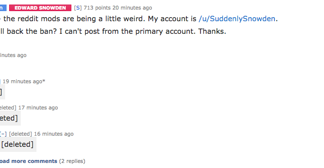 Edward Snowden’s Reddit AMA Sure Is Going Great So Far