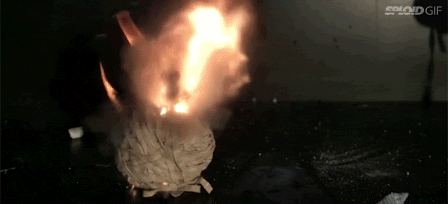 A Firecracker Exploding A Rubber Band Ball In Slow Motion Is The Best