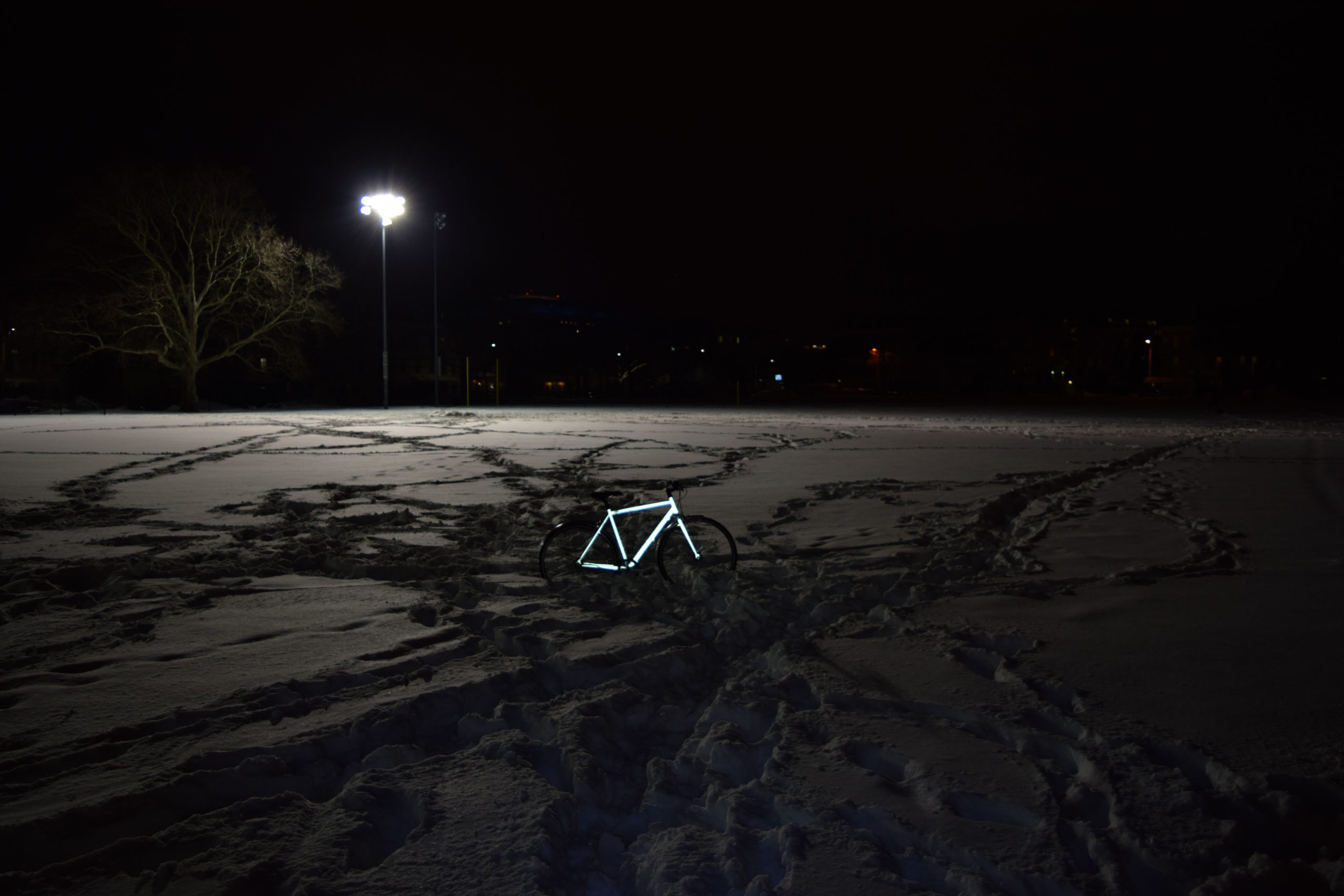Turn Your Bike Into A Glowing Beacon With Reflective Street Sign Paint