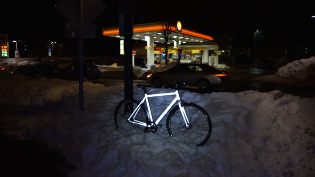 Turn Your Bike Into A Glowing Beacon With Reflective Street Sign Paint