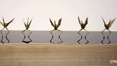 Watch A Flock Of Paper Cranes Dancing Using Electricity