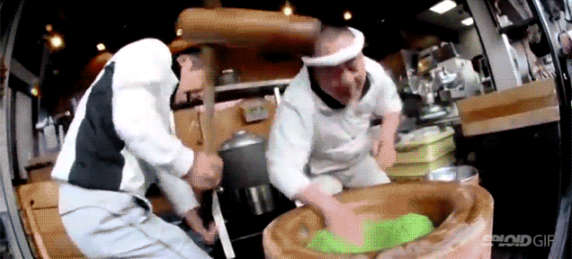 These Guys Making Japanese Rice Paste Are Freaking Nuts