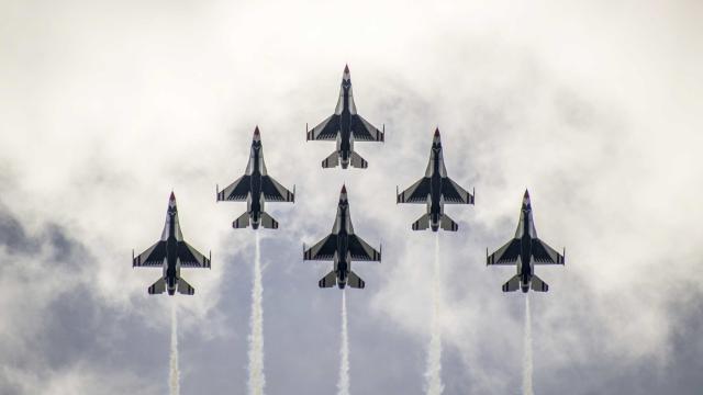 The USAF Thunderbirds In A Perfect Formation