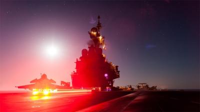France’s Nuclear Aircraft Carrier,  Aglow In The Dark